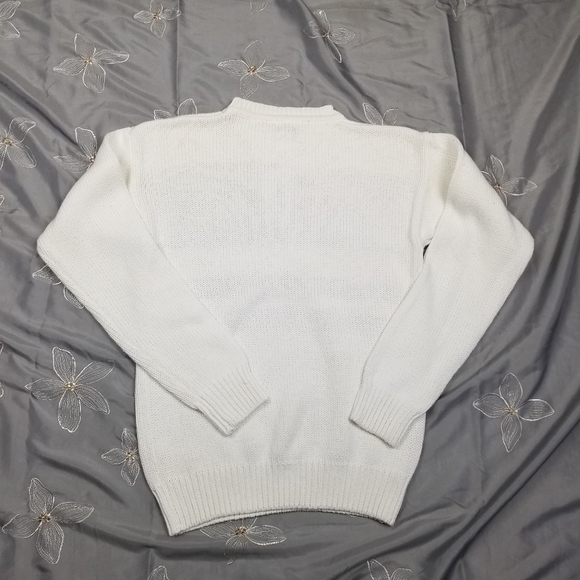 IZOD Sweater Adult Size Small Vintage Cotton Stripes Geometric Blue Lime Green - Picture 4 of 8